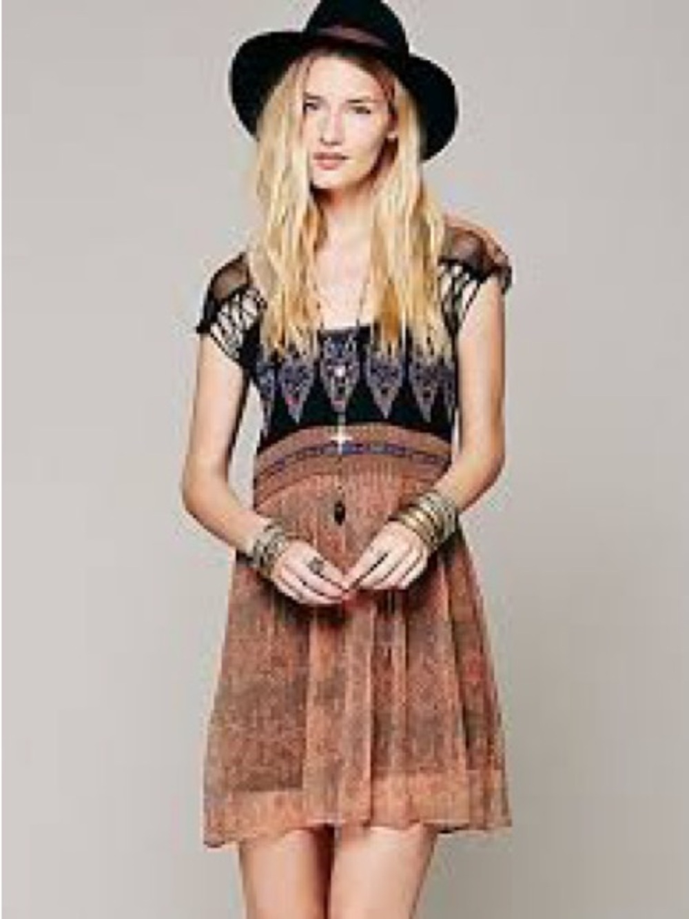 Free people flaming hearts mini dress S
